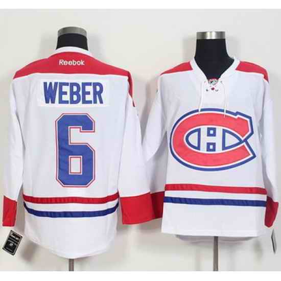 Canadiens #6 Shea Weber White Stitched NHL Jersey